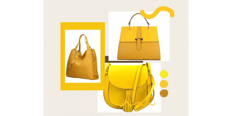 Letní žluté kožené kabelky