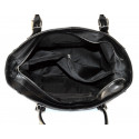 Velká praktická černá kožená kabelka přes rameno Havelan