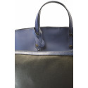 Velká moderní sytě modrá kožená kabelka přes rameno Tanie 2v1