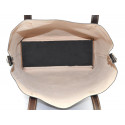 Velká praktická tmavě hnědá kožená kabelka přes rameno Evita 2v1