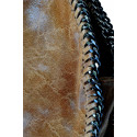 Velká jedinečná koňakově hnědá  kožená kabelka přes rameno Brigite