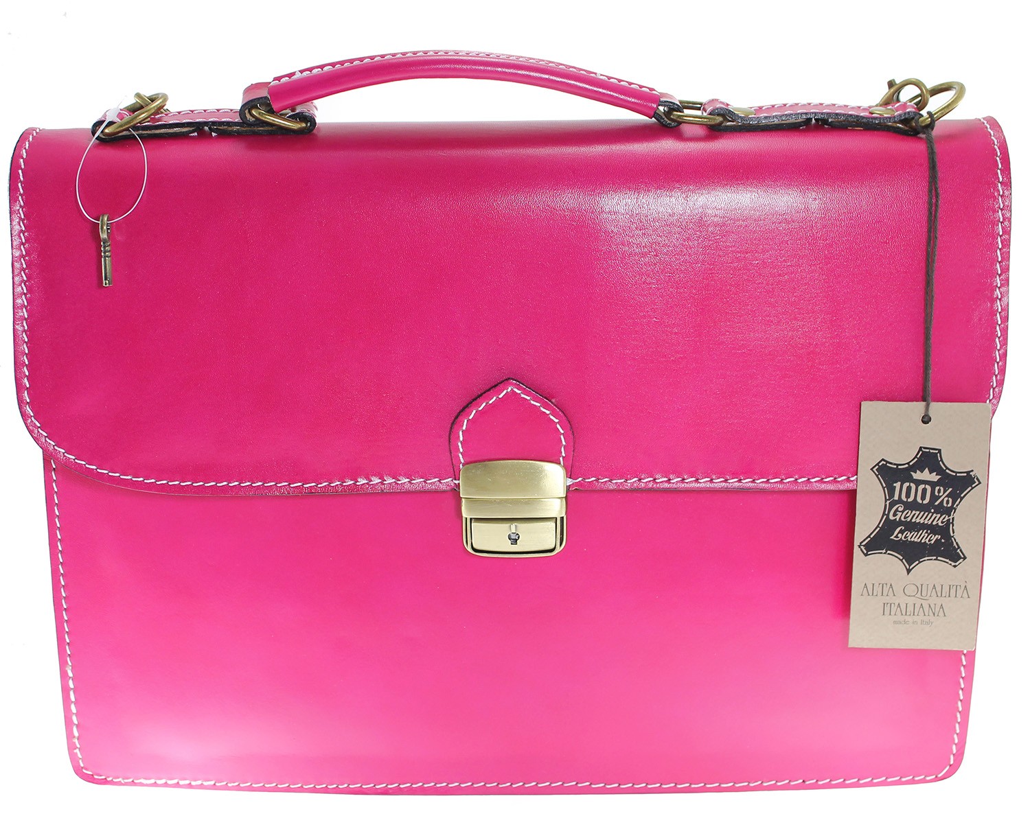 Pánská větší stylová světle růžová kožená taška Luke