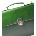 Pánská větší stylová tmavě zelená kožená taška Luke