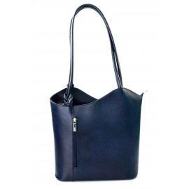Luxusní nadčasová tmavě modrá kožená kabelka přes rameno Grand Royal