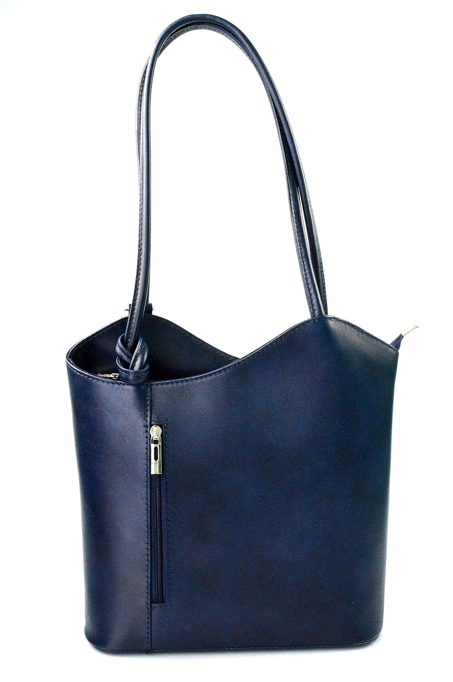 Luxusní nadčasová tmavě modrá kožená kabelka přes rameno Grand Royal