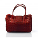 Menší moderní tmavě červená kožená kabelka do ruky Lila Little