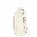 Větší moderní sněhově bílá kožená kabelka a batoh 2v1 Aveline 2v1
