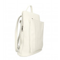 Větší moderní sněhově bílá kožená kabelka a batoh 2v1 Aveline 2v1