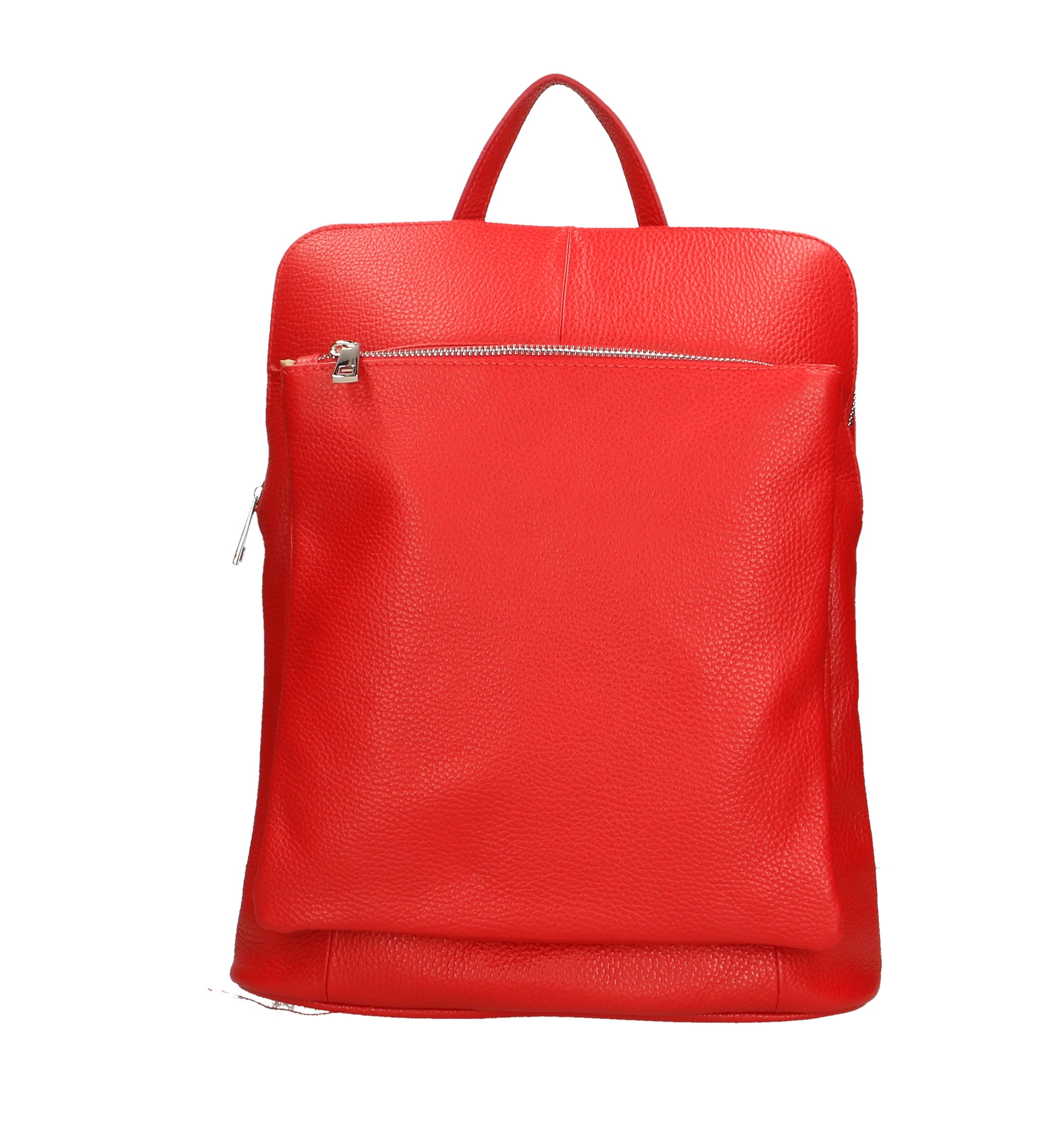Větší moderní sytě červená kožená kabelka a batoh 2v1 Aveline 2v1