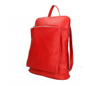 Větší moderní sytě červená kožená kabelka a batoh 2v1 Aveline 