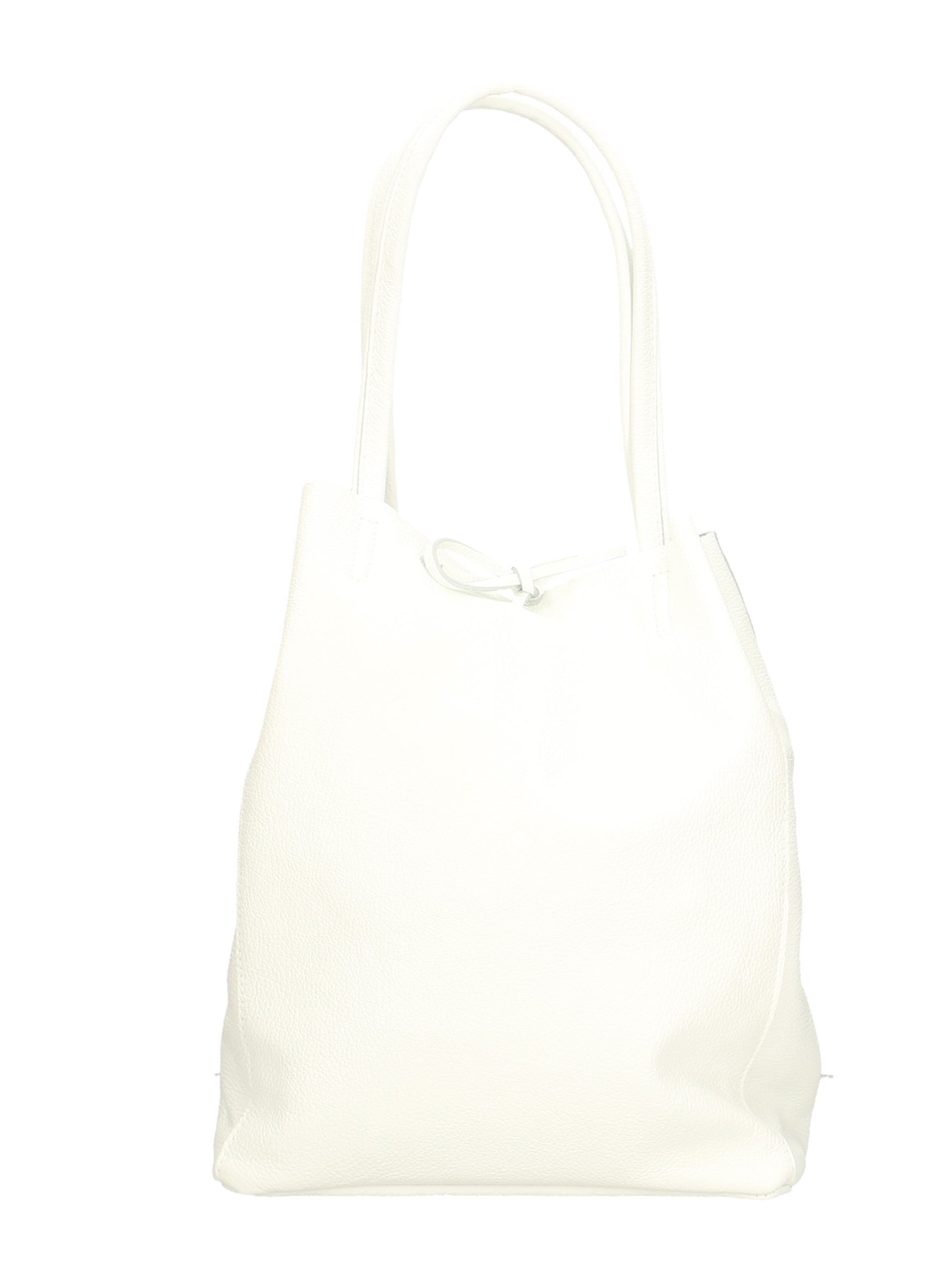 Velká moderní sněhově bílá kožená shopper kabelka přes rameno Melani Two Summer
