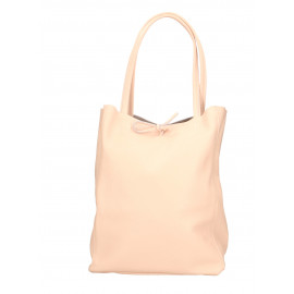 Velká designová světle růžová kožená shopper kabelka přes rameno Melani Two Summer