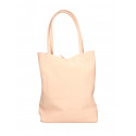 Velká designová světle růžová kožená shopper kabelka přes rameno Melani Two Summer
