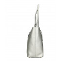 Kožená luxusní velká stříbrná kabelka přes rameno alisane