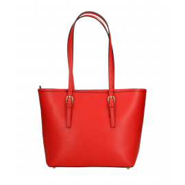 Menší luxusní sytě červená kožená kabelka přes rameno Alisane Little