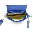 Větší praktická sytě modrá kožená crossbody kabelka Lexie