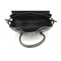 Luxusní jedinečná černá kožená kabelka do ruky Liana