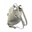 Prostorná moderní světle šedá kožená kabelka a batoh 2v1 Karin 2v1