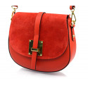Menší stylová sytě červená kožená crossbody kabelka Jordane