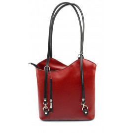 Luxusní nadčasová tmavě červená kožená kabelka přes rameno Grand Royal