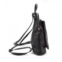 Větší moderní černá kožená kabelka a batoh 2v1 Aveline 2v1
