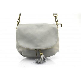 Menší volnočasová tmavě šedá kožená crossbody kabelka Tori