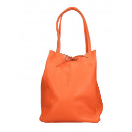 Velká designová tmavě oranžová kožená shopper kabelka přes rameno Melani Two Summer