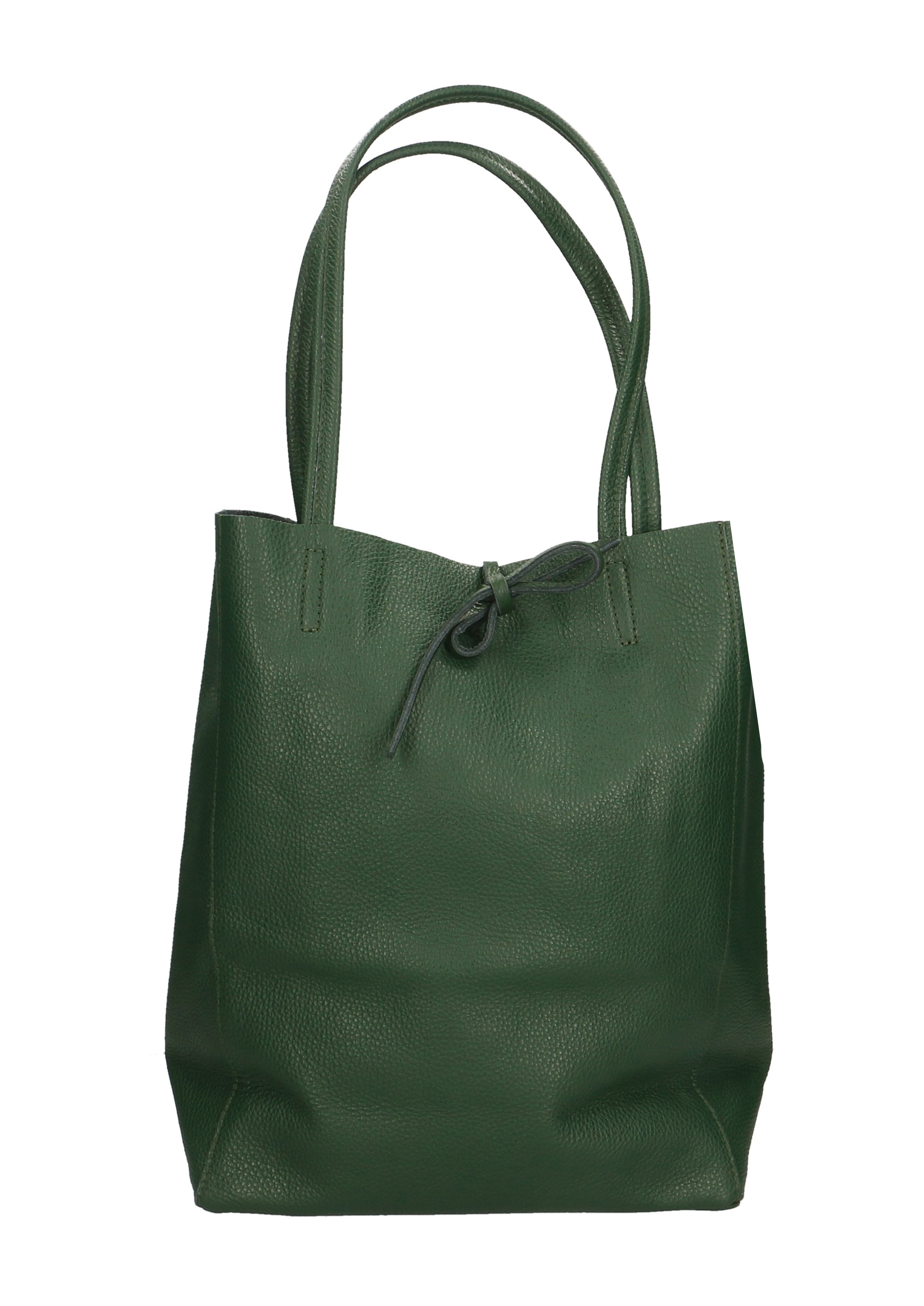 Kožená tmavo zelená shopper taška na rameno Melani Two