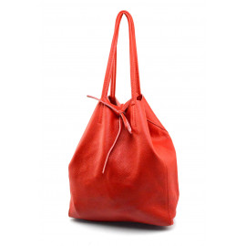 Velká designová sytě červená kožená shopper kabelka přes rameno Melani Two Summer