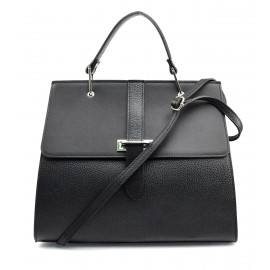 Velká designová černá kožená kabelka do ruky Adeline