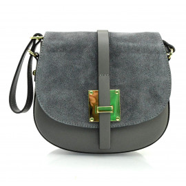 Menší stylová tmavě šedá kožená crossbody kabelka Jordane