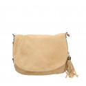 Kožená větší koňakově hnědá crossbody kabelka na rameno Tori Two