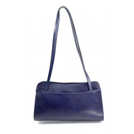 Menší luxusní tmavě modrá kožená kabelka přes rameno Lesly