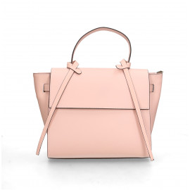 Menší designová světle růžová kožená kabelka do ruky Chantal