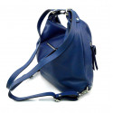 Praktická kožená větší tmavě modrá kabelka a batoh 2v1 Karin