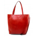 Velká praktická tmavě červená kožená kabelka přes rameno Evita 2v1