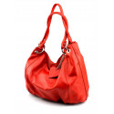 Kožená červená bordó velká taška na rameno marleni