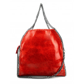 Kožená luxusní sytě červená kabelka přes rameno Brigite
