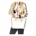 Kožená luxusní velká stříbrná kabelka přes rameno alisane