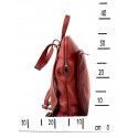 Praktická sytě červená kožená kabelka a batoh 2v1 Aveline