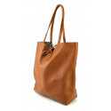 Kožená hnědá camel shopper taška na rameno Melani Two