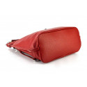 Větší luxusní sytě červená kožená kabelka přes rameno Denice