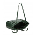 Módní designová tmavě zelená kožená kabelka přes rameno Lissa