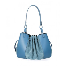 Menší designová modrá tyrkysová kožená kabelka přes rameno Dorothy