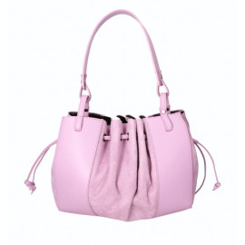 Menší designová světle růžová kožená kabelka přes rameno Dorothy