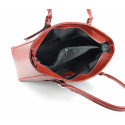 Velká praktická tmavě červená kožená kabelka přes rameno Havelan