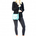 Kožená větší žlutá crossbody kabelka na rameno bella