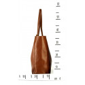 Kožená hnědá camel shopper taška na rameno Melani Two