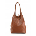 Kožená hnědá camel shopper taška na rameno Melani Two