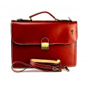 Pánská větší stylová tmavě červená kožená taška Luke